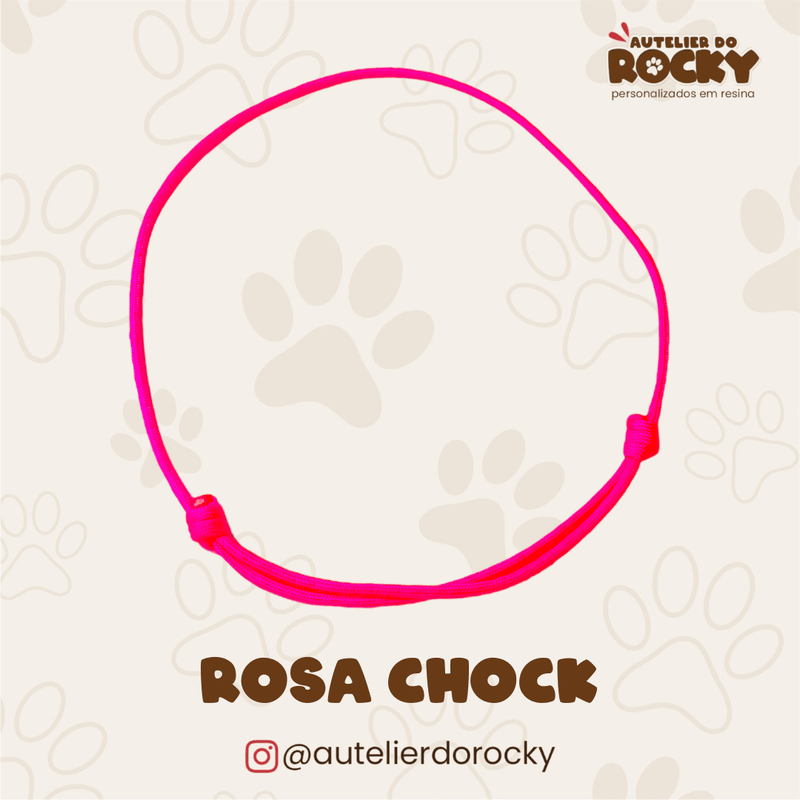 Coleira Paracord Rosa Chock